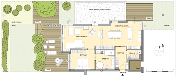 Domowy ogród 120 m od morza + open space