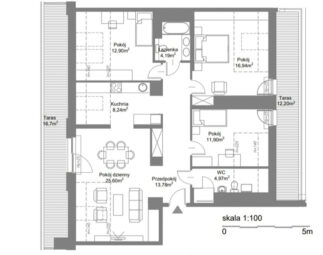 Apartament 2 tarasy 100m2 blisko Mariny