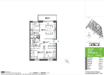 3-pokoje | 64,08 m² | Komórka i miejsce w cenie