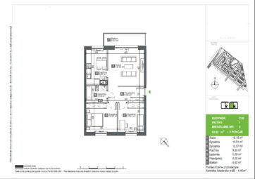 3 pokoje | 63,84 m² | miejsce postojowe i komórka