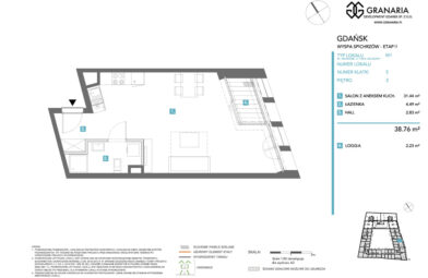 Granaria|studio z widokiem na rzekę|loggia