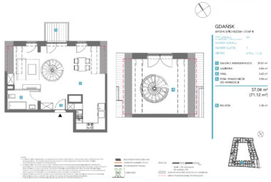 Granaria|71 m² po podłodze|Balkon|Styl japandi